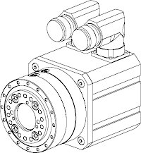 AC servomotor integrovaný s harmonickou převodovkou HG070