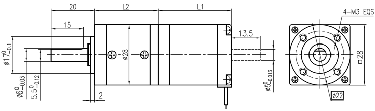 Stepper Motor with Planetary Gearbox