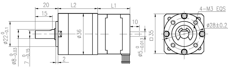 Stepper Motor with Planetary Gearbox