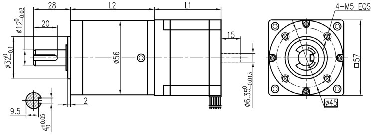 Stepper Motor with planetary gearbox