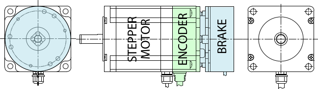 Stepper Motors with Encoder and Brake