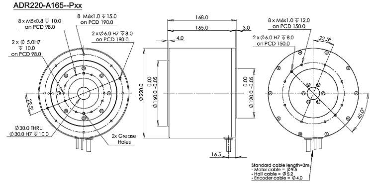 Otočný stůl TT220-D30-165-STD