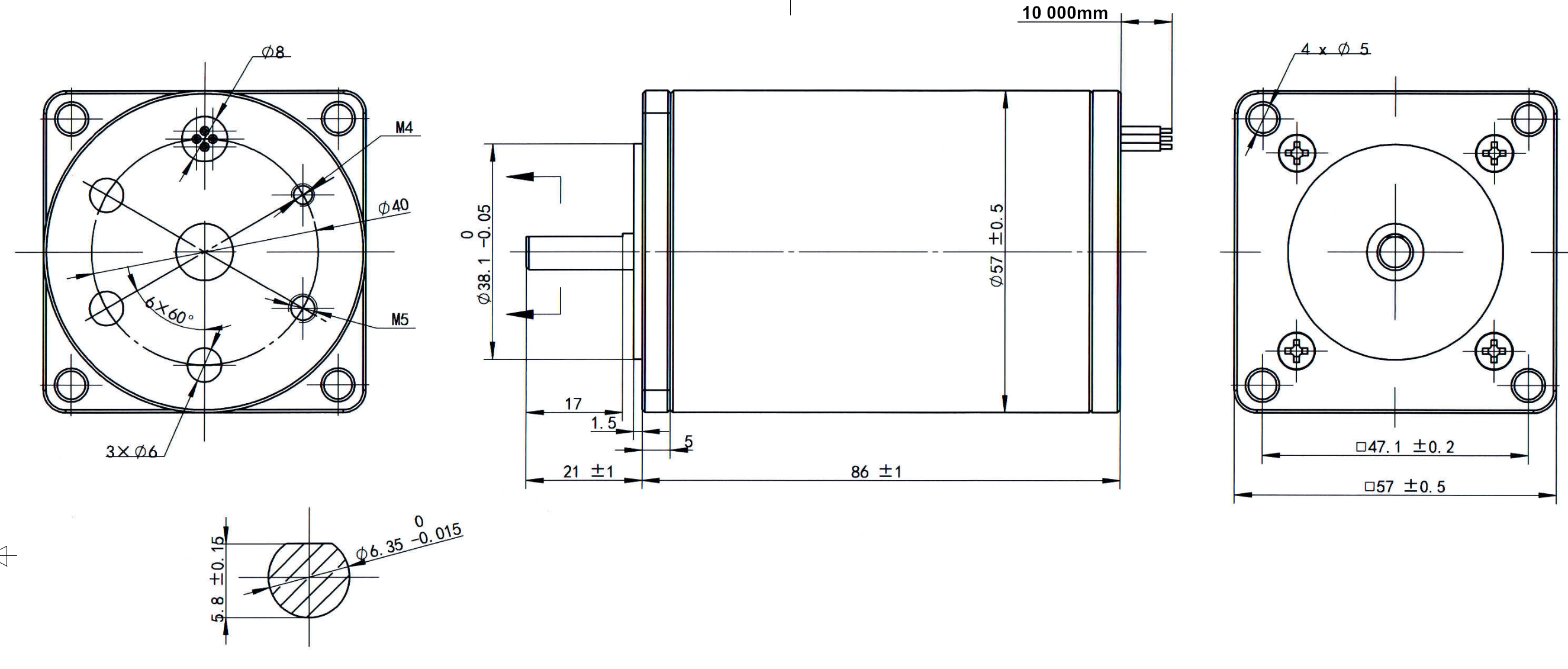 Vacuum Stepper Motor NEMA23 - 10m Cables